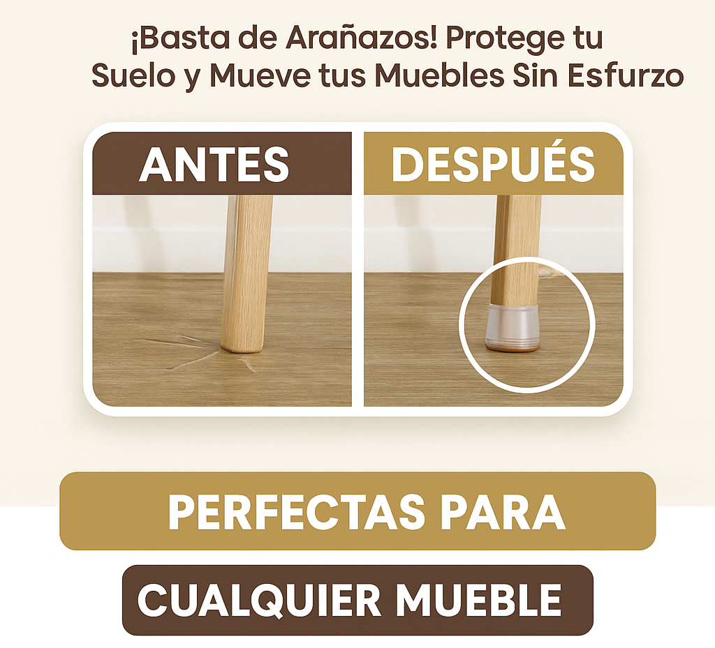 FUNDA DE SILICONA PARA PATAS DE MUEBLES ANTI-ARAÑAZOS - MOVEFLEX