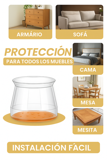 FUNDA DE SILICONA PARA PATAS DE MUEBLES ANTI-ARAÑAZOS - MOVEFLEX