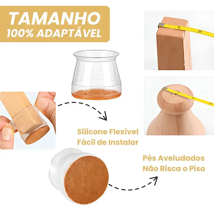 TAMPA DE SILICONE PARA PÉS DE MÓVEIS - MOVEFLEX